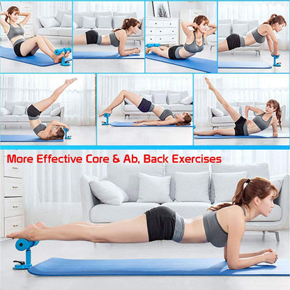 Sit up bar - Self-Suction Sit Up Equiment for Floor - Portable Adjustable Sit Up Bench Abdominal Muscle Toner for Home Workouts